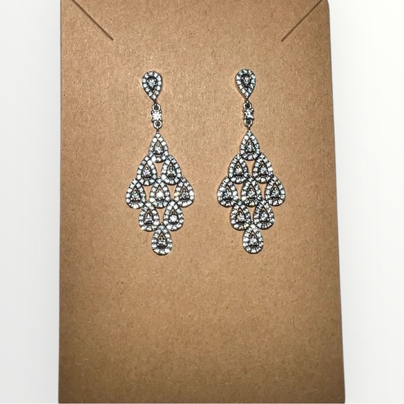 Elegant‎ Silver Teardrop Earrings - Picture 1 of 1